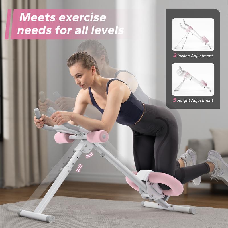 Adjustable Ab Trainer Machine with LCD Monitor, Foldable Ab Exercise Machine for abs, Arm, Leg, Buttocks Shaper, Core & Ab Trainer at Home Gym for Women, Workout Equipment, dealsforyoudays
