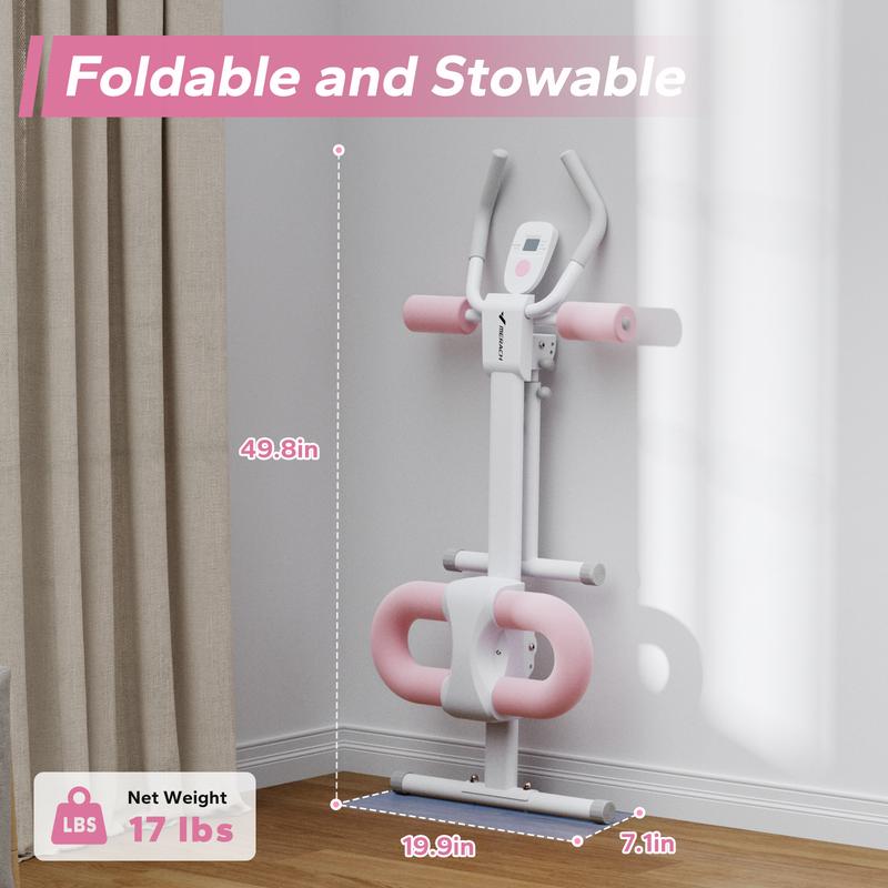 Adjustable Ab Trainer Machine with LCD Monitor, Foldable Ab Exercise Machine for abs, Arm, Leg, Buttocks Shaper, Core & Ab Trainer at Home Gym for Women, Workout Equipment, dealsforyoudays