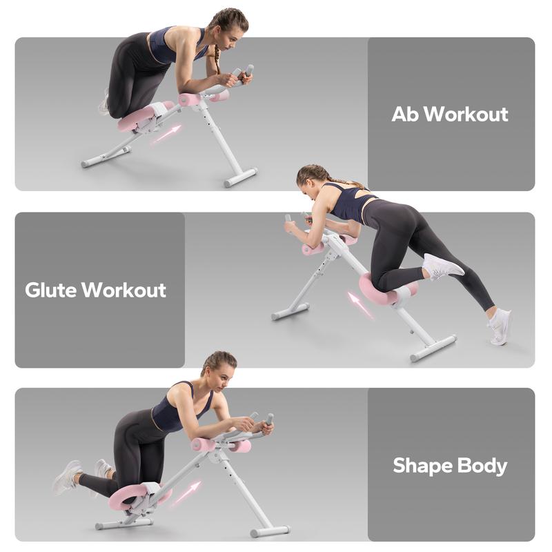 Adjustable Ab Trainer Machine with LCD Monitor, Foldable Ab Exercise Machine for abs, Arm, Leg, Buttocks Shaper, Core & Ab Trainer at Home Gym for Women, Workout Equipment, dealsforyoudays